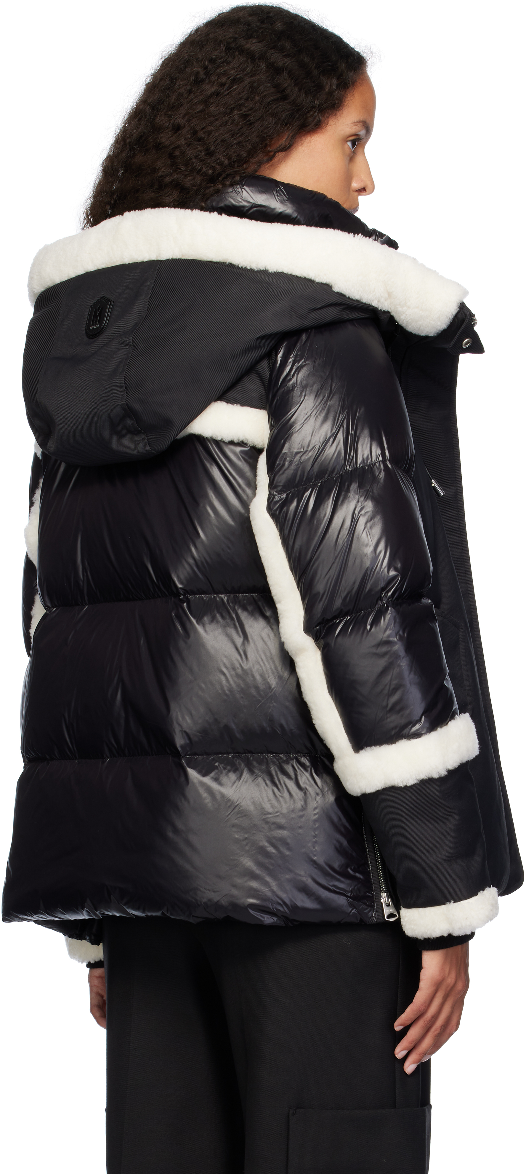Mackage Black Cyrah Down Jacket In Black-cream