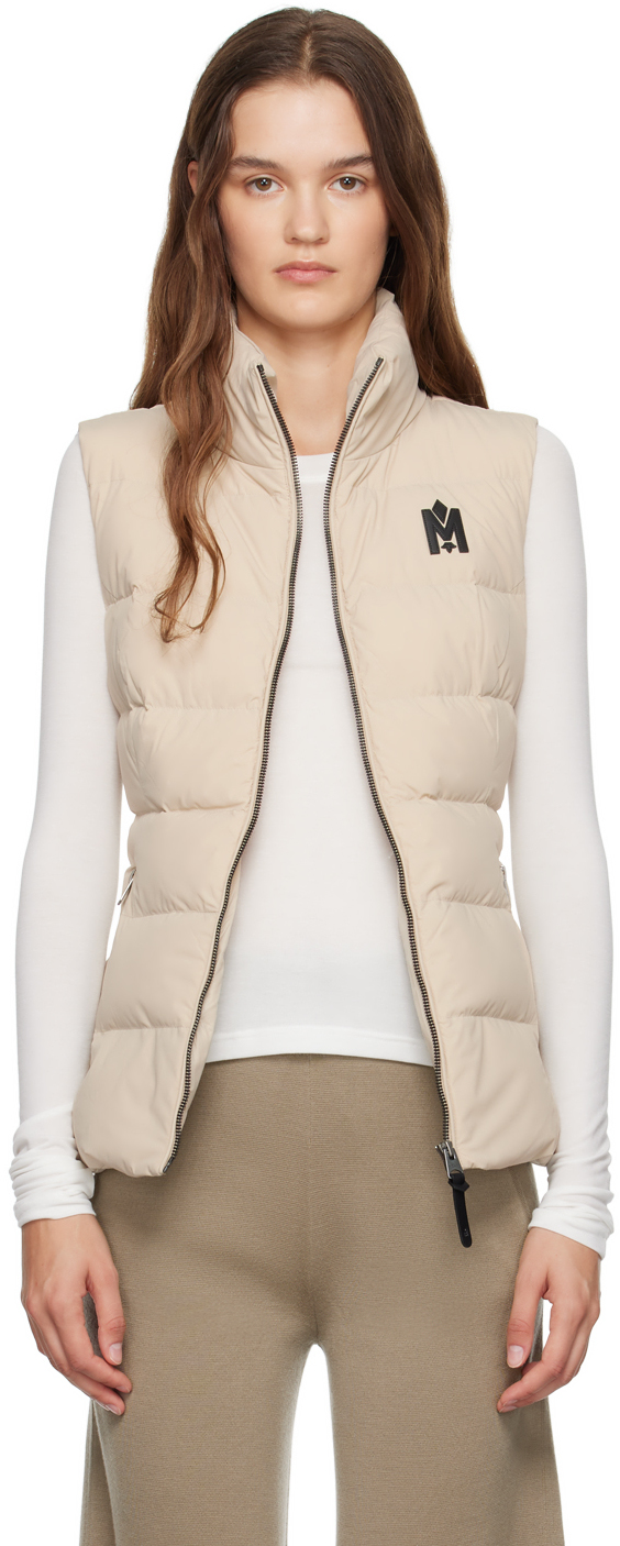 Shop Mackage Beige Gisela Down Vest In Trench