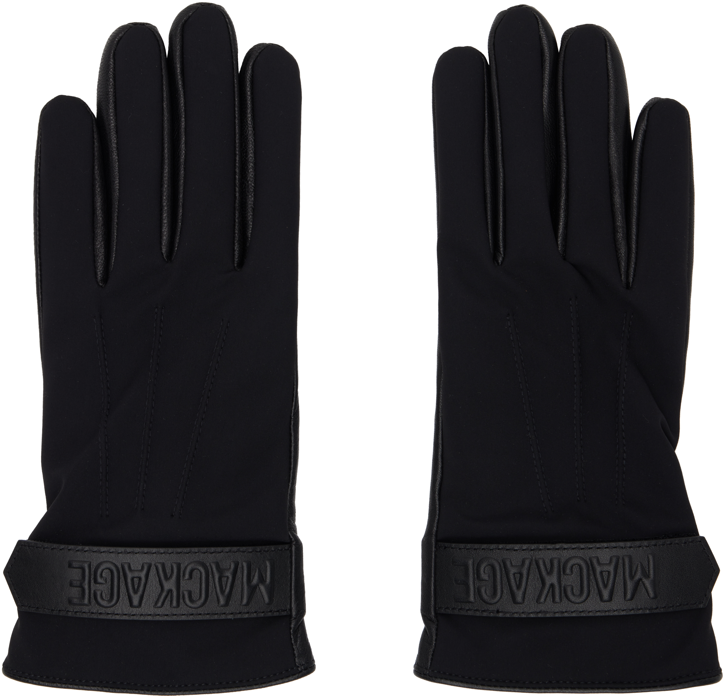 Black OZ (R) Leather Gloves