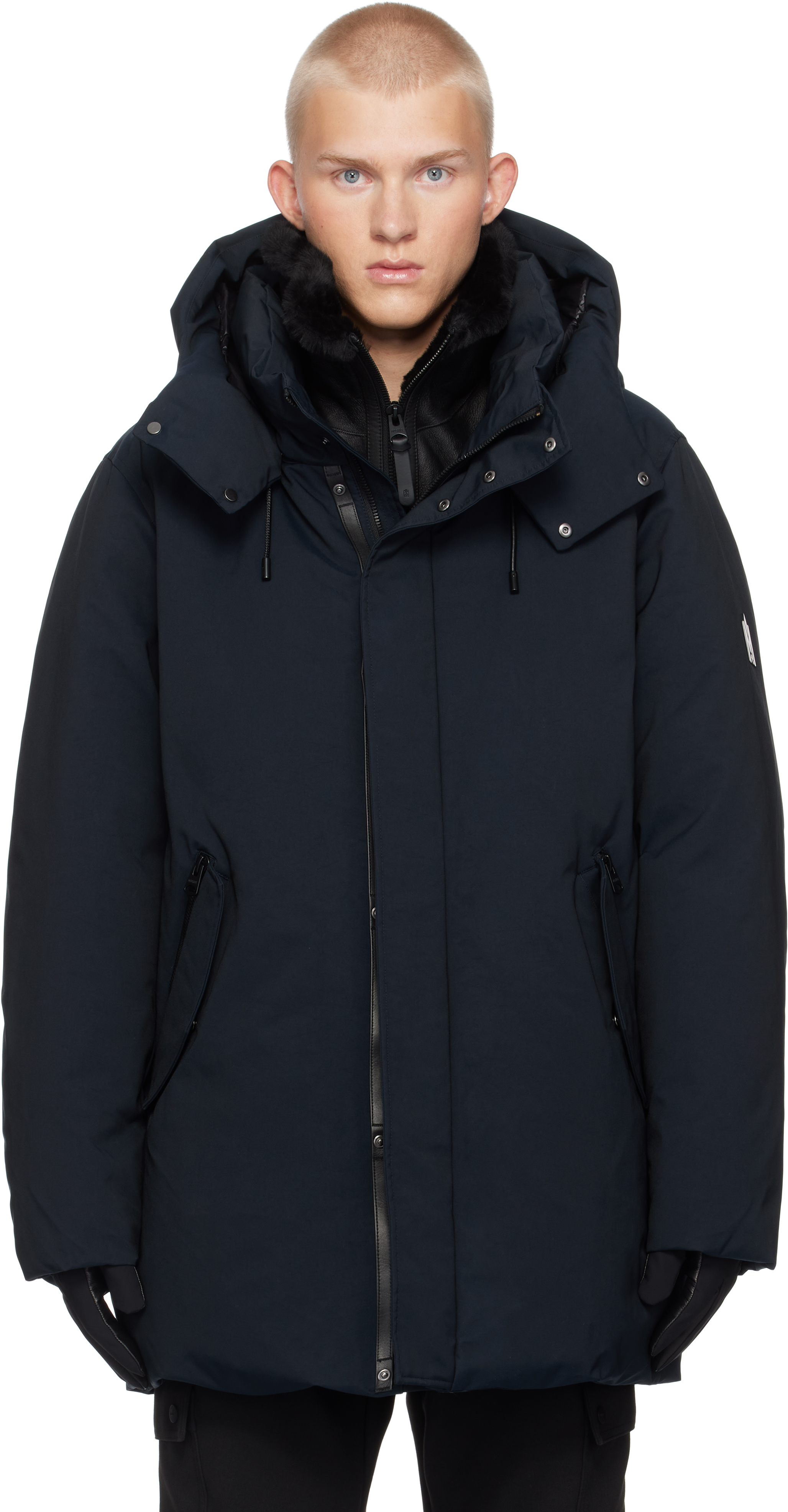 Shop Mackage Navy Sullivan Down Coat