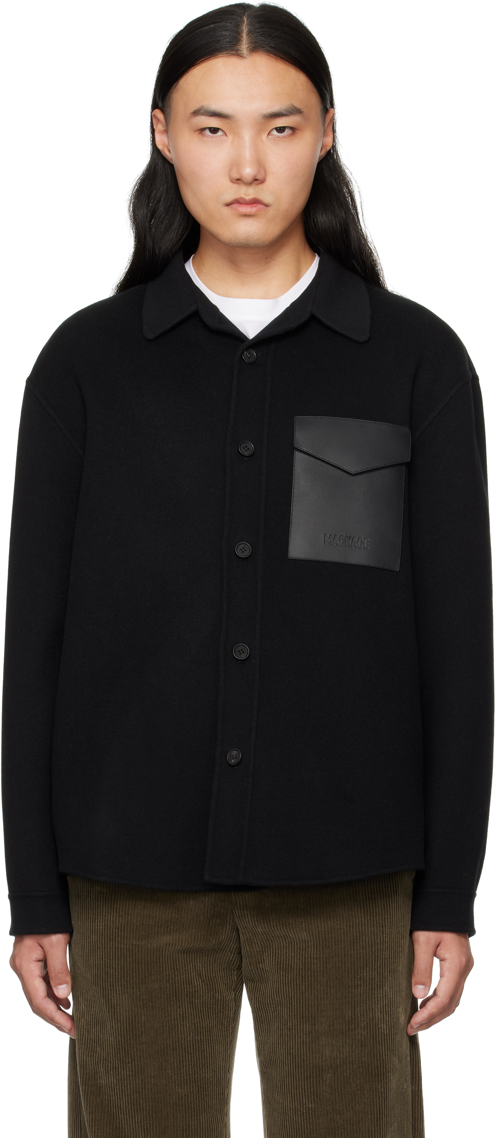 Black Emmanuel Double-Face Wool Jacket