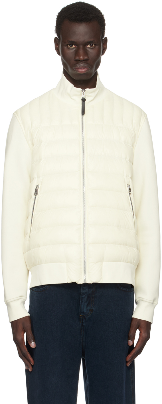 Shop Mackage Off-white Collin-r Down Bomber Jacket In Cream C0253