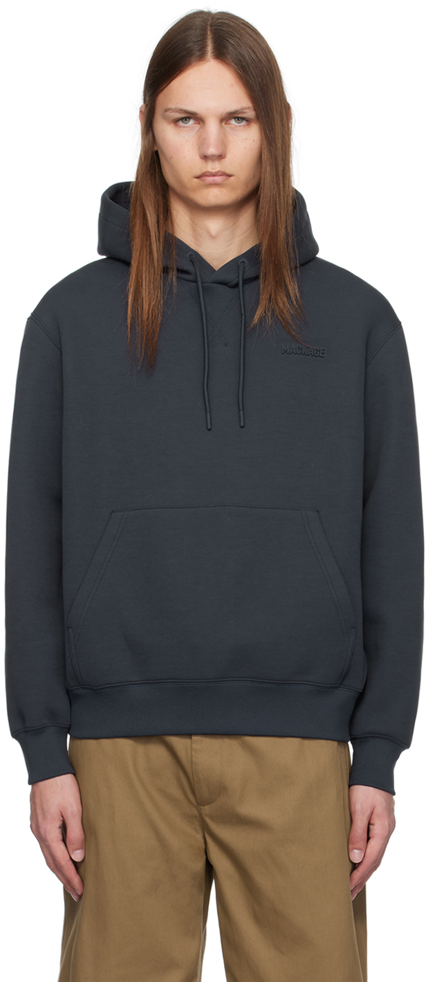 【関税込み】MACKAGE ネイビー Krystian フーディ Krystian-PR, Double-Face Jersey Logo Hoodie | Mackage® US