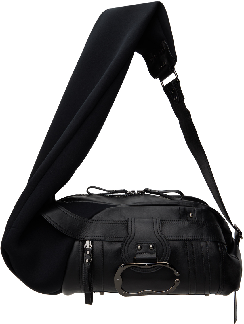 Shop Ottolinger Black Neoprene Leather Bag