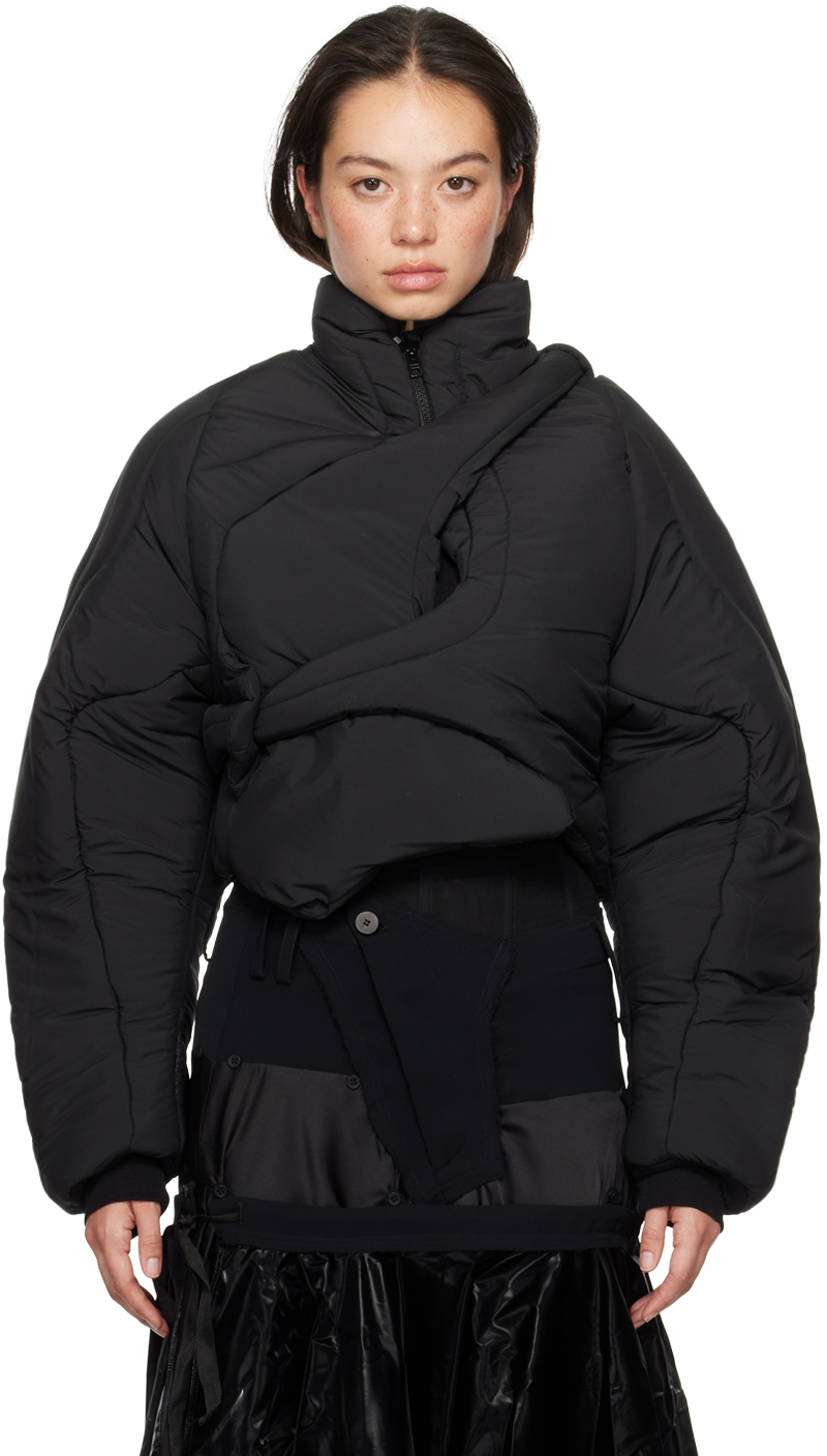 OTTOLINGER BLACK ASYMMETRICAL PADDED JACKET 