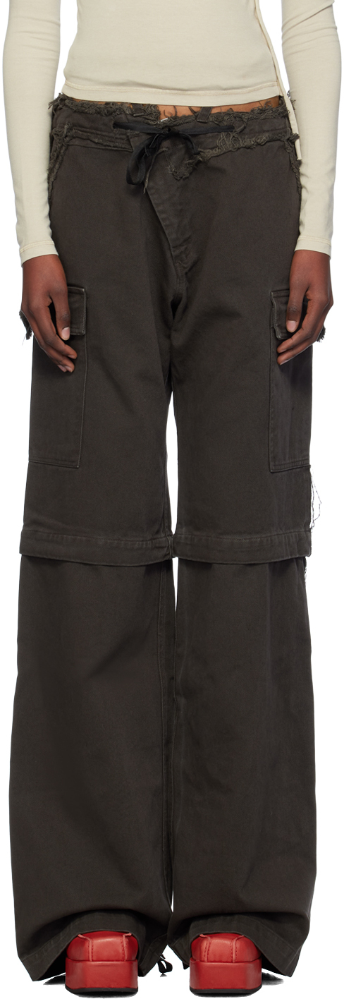 Ottolinger Brown Baggy Cargo Pants In Drk Brown Canvas