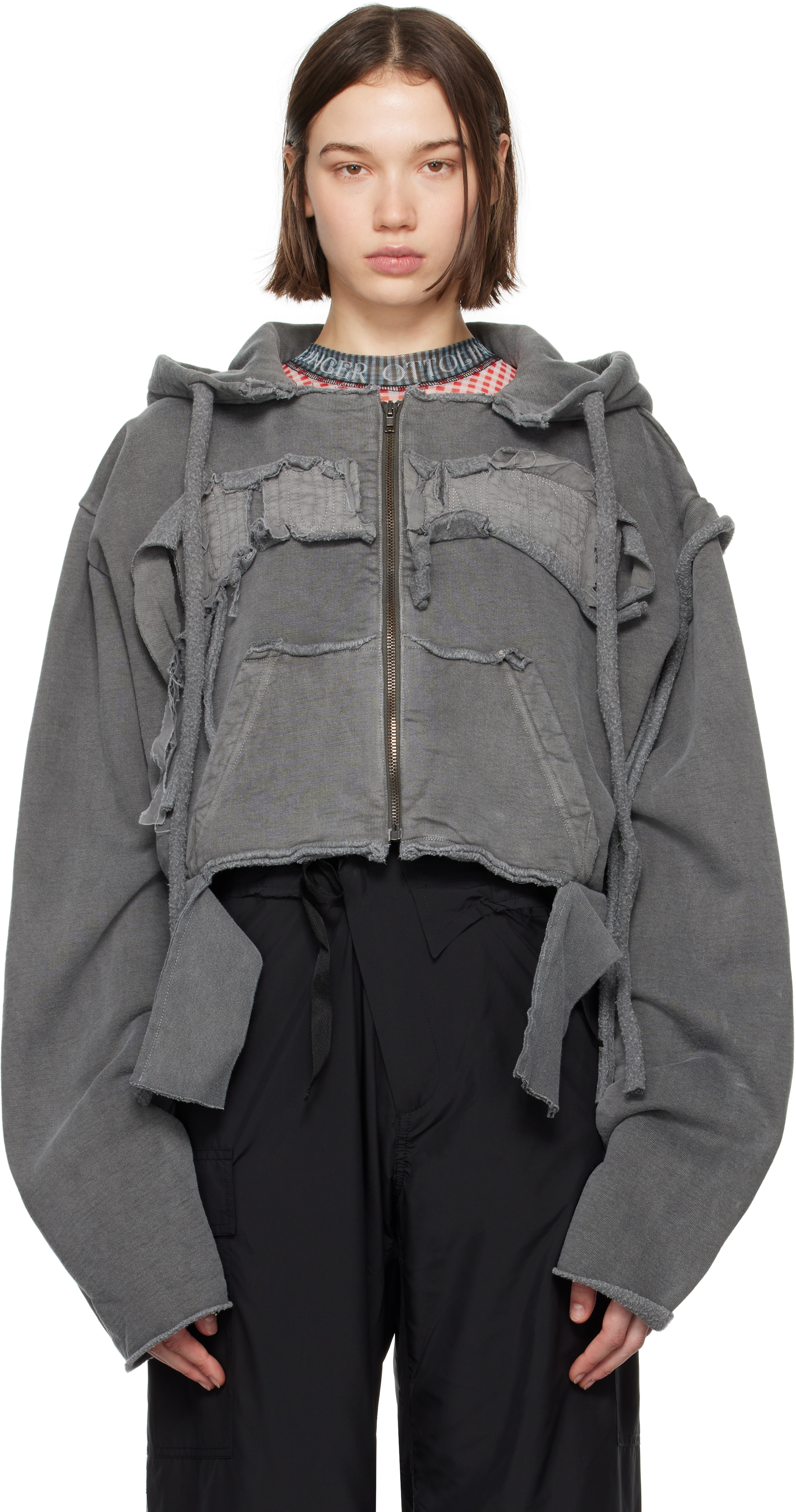 Gray Distressed Sweat Hoodie