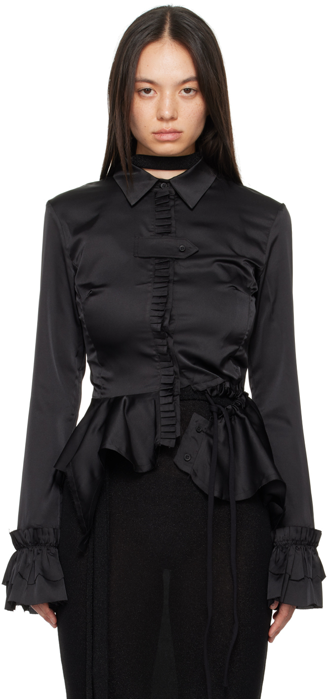 Shop Ottolinger Black Ruffled Blouse