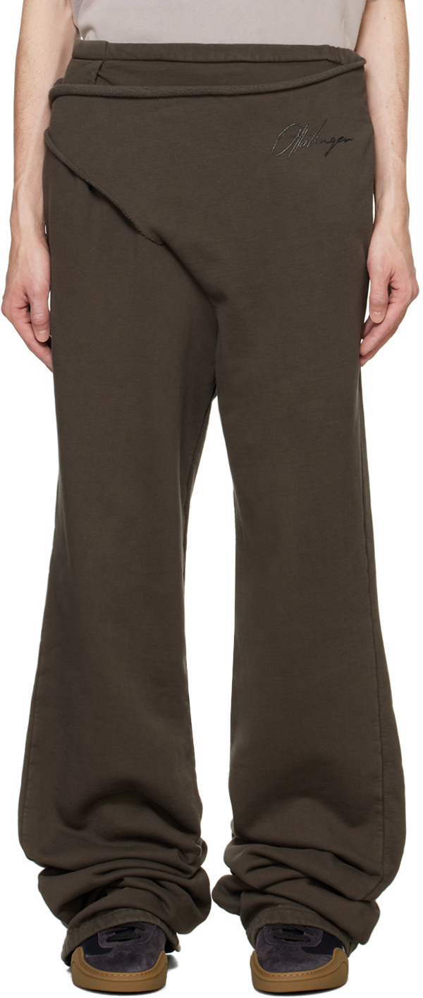 Shop Ottolinger Brown Otto Sweatpants In Dark Brown Wash