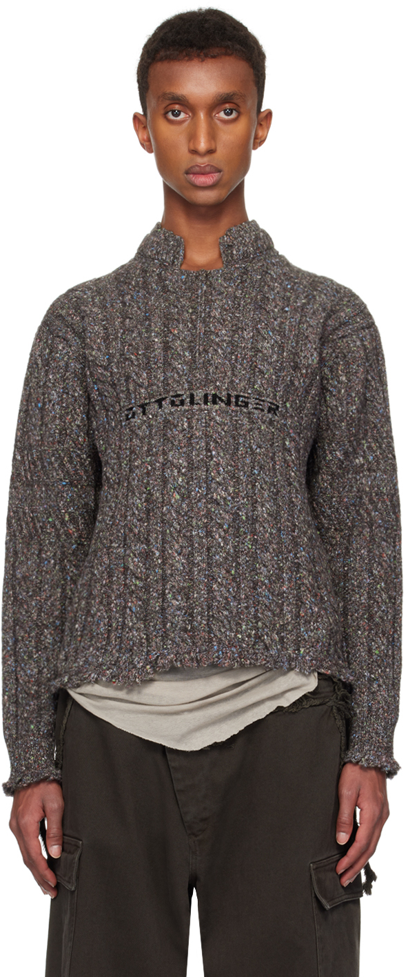 Shop Ottolinger Brown Knit Chunky Sweater In Brown Melange