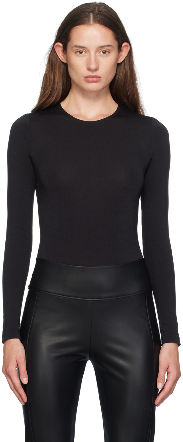 Shop Wolford Black Berlin Bodysuit In 7005 Black