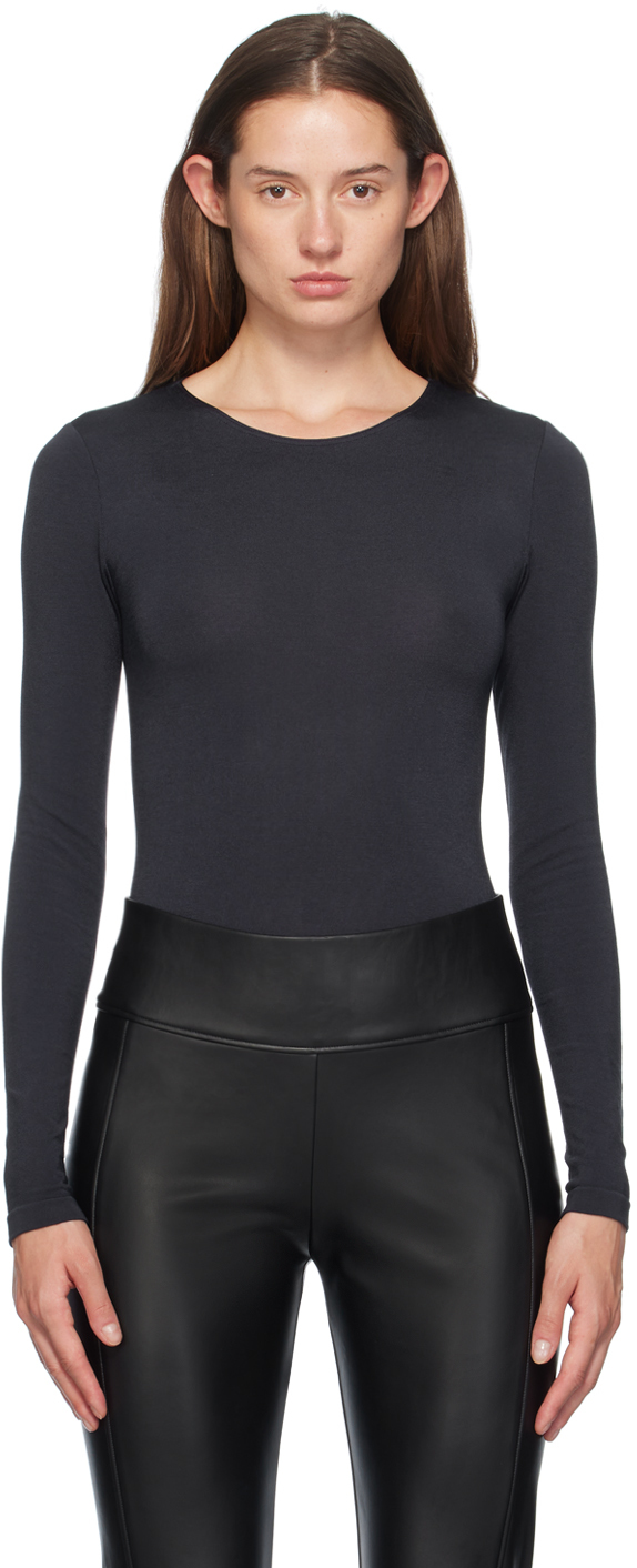【関税込み】Wolford ネイビー Berlin ボディスーツ Navy Berlin Bodysuit by Wolford on Sale