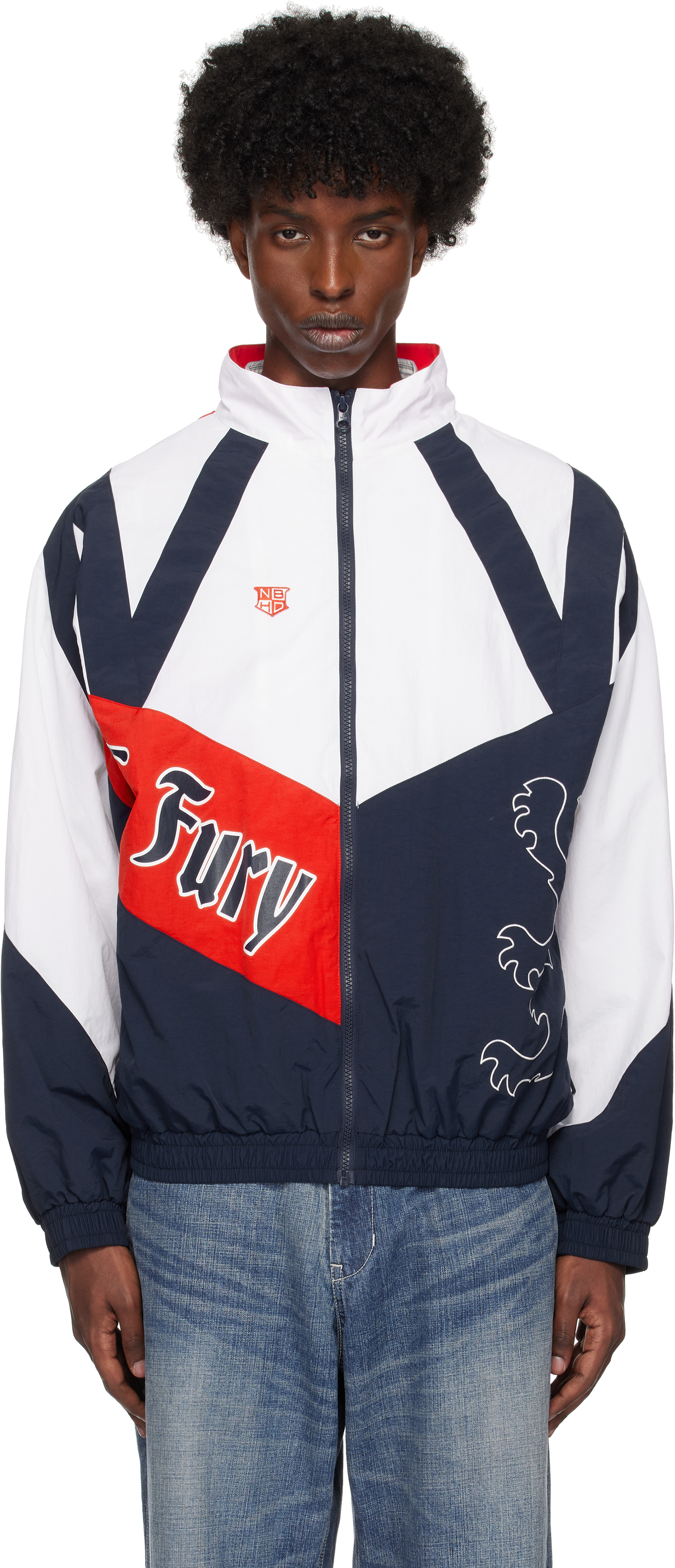 Neighborhood White Navy Mod Track Jacket