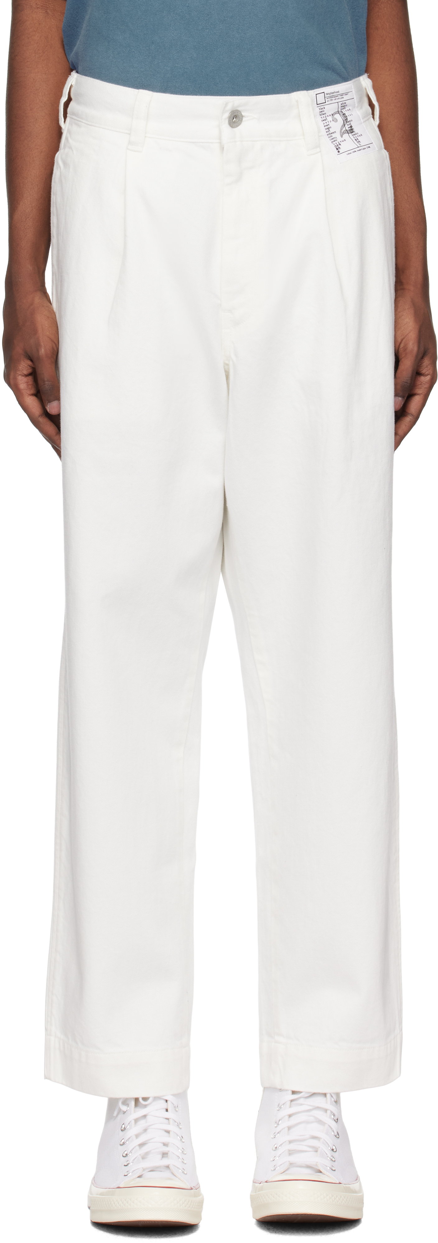 Shop Neighborhood White Bw Tuck Jeans