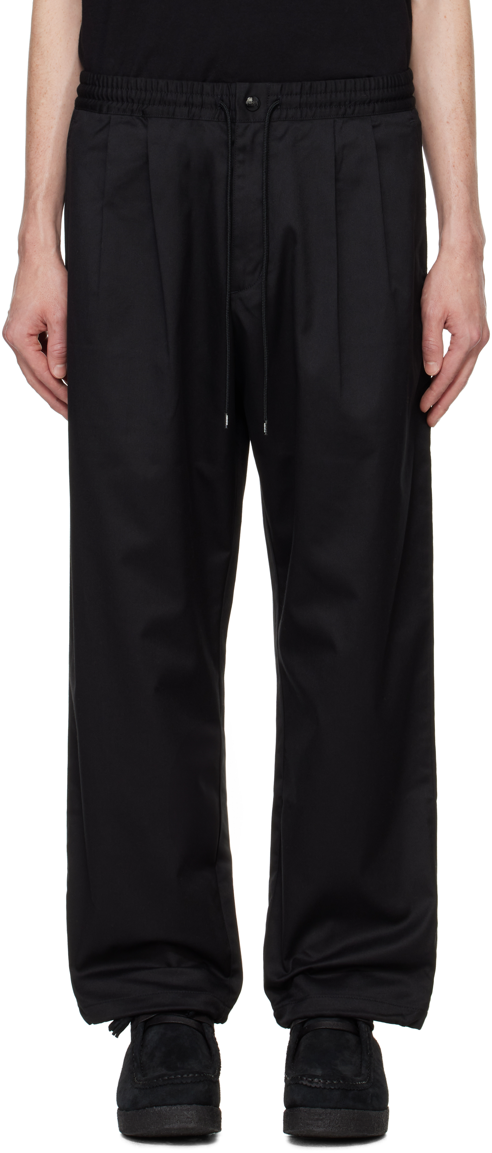 Black Baggy Silhouette Easy Trousers