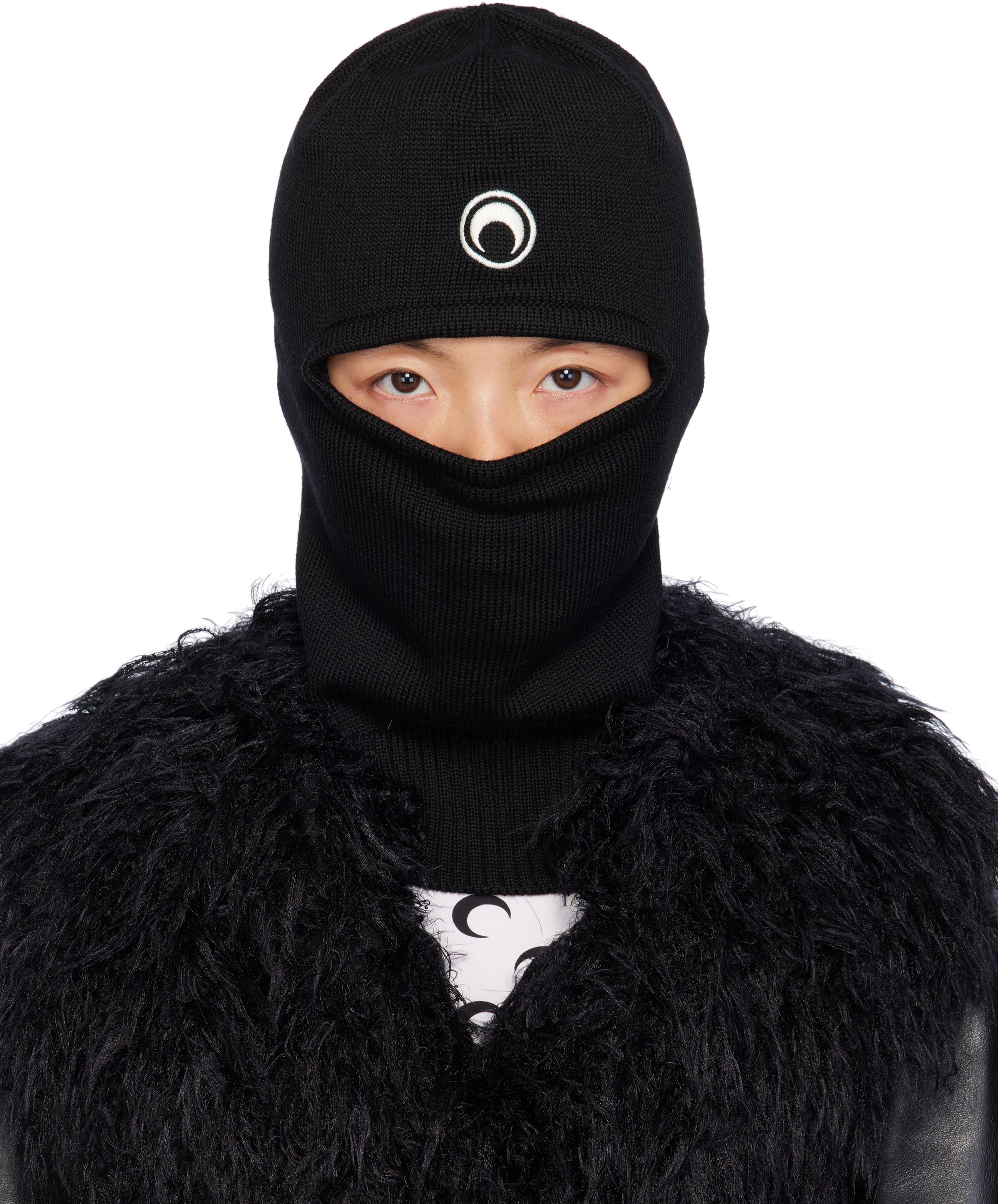 Black Moon Logo Knit Balaclava