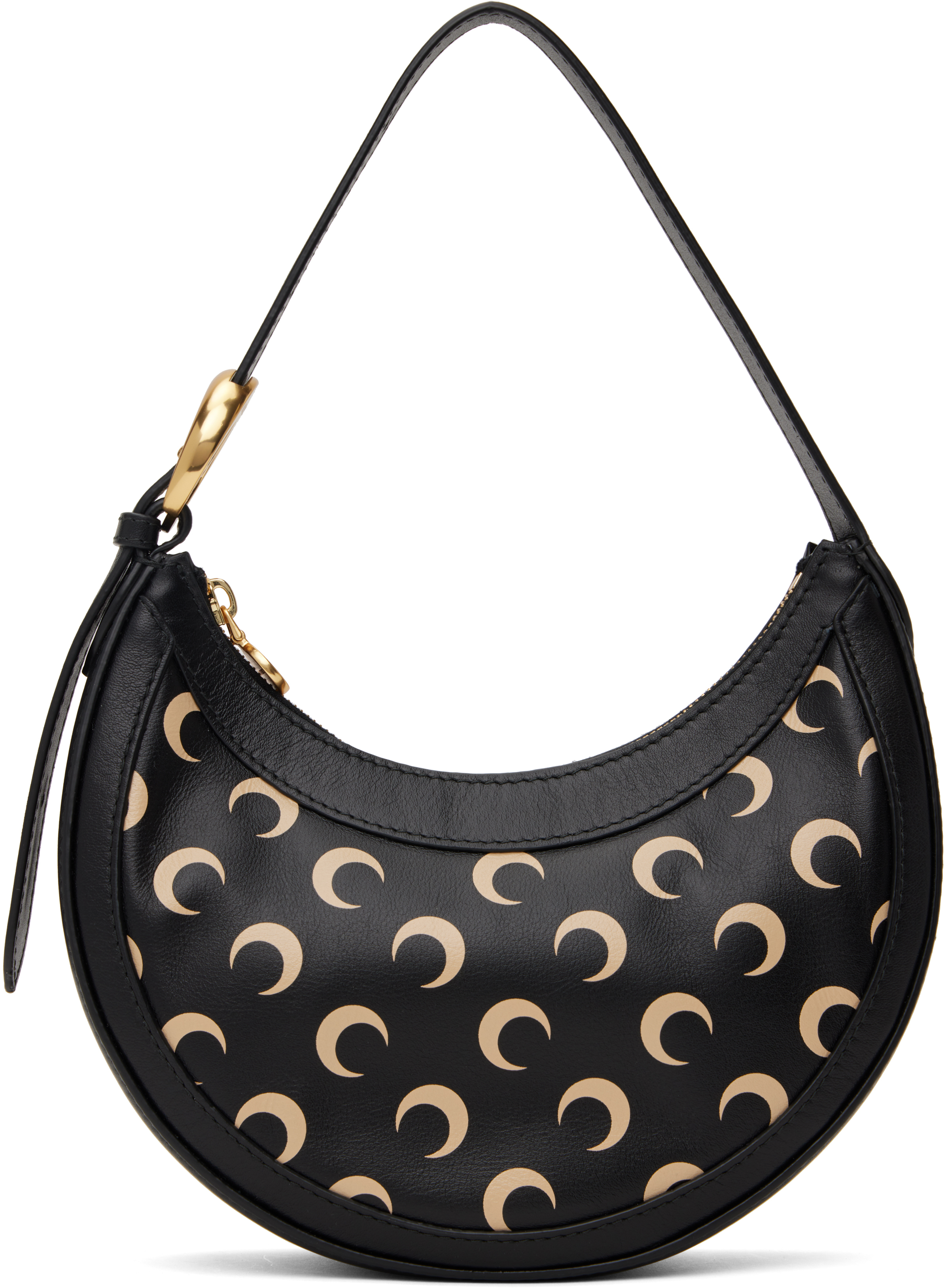 Black Moon Screenprint Leather Eclips Mini Bag