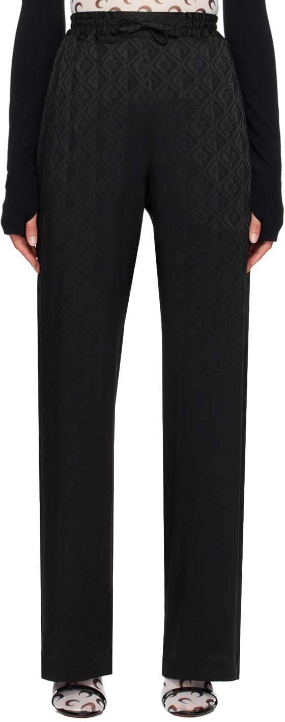 Black Jacquard Moon Sun Trousers