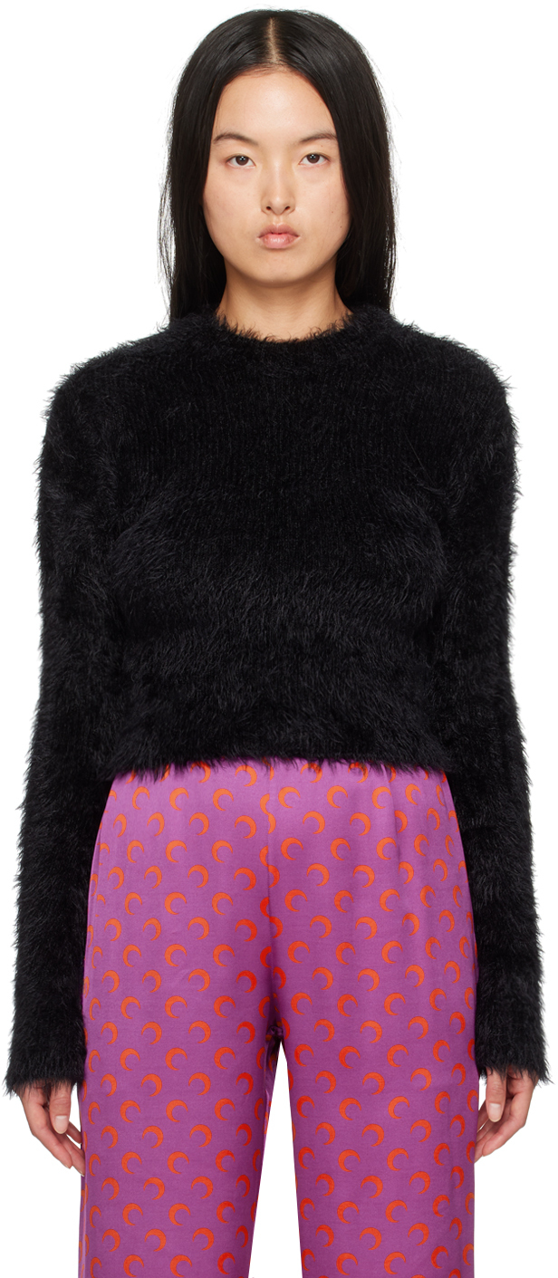 Black Wild Puffy Sweater by Marine Serre on Sale