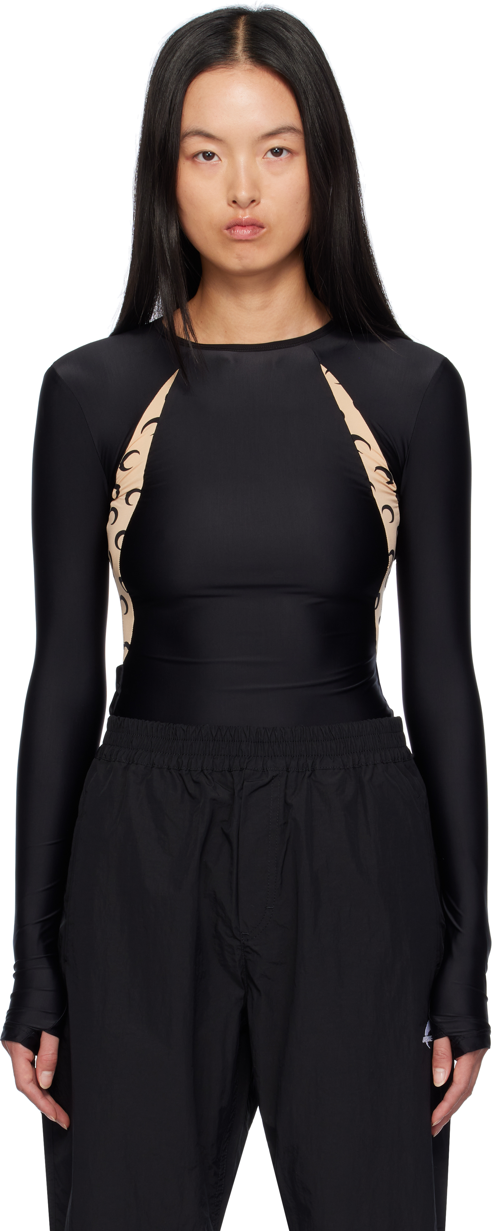 トップス MARINE SERRE DRAPED JERREY TIED BACK TOP Marine Serre Draped Jersey Tied Back Top | italist