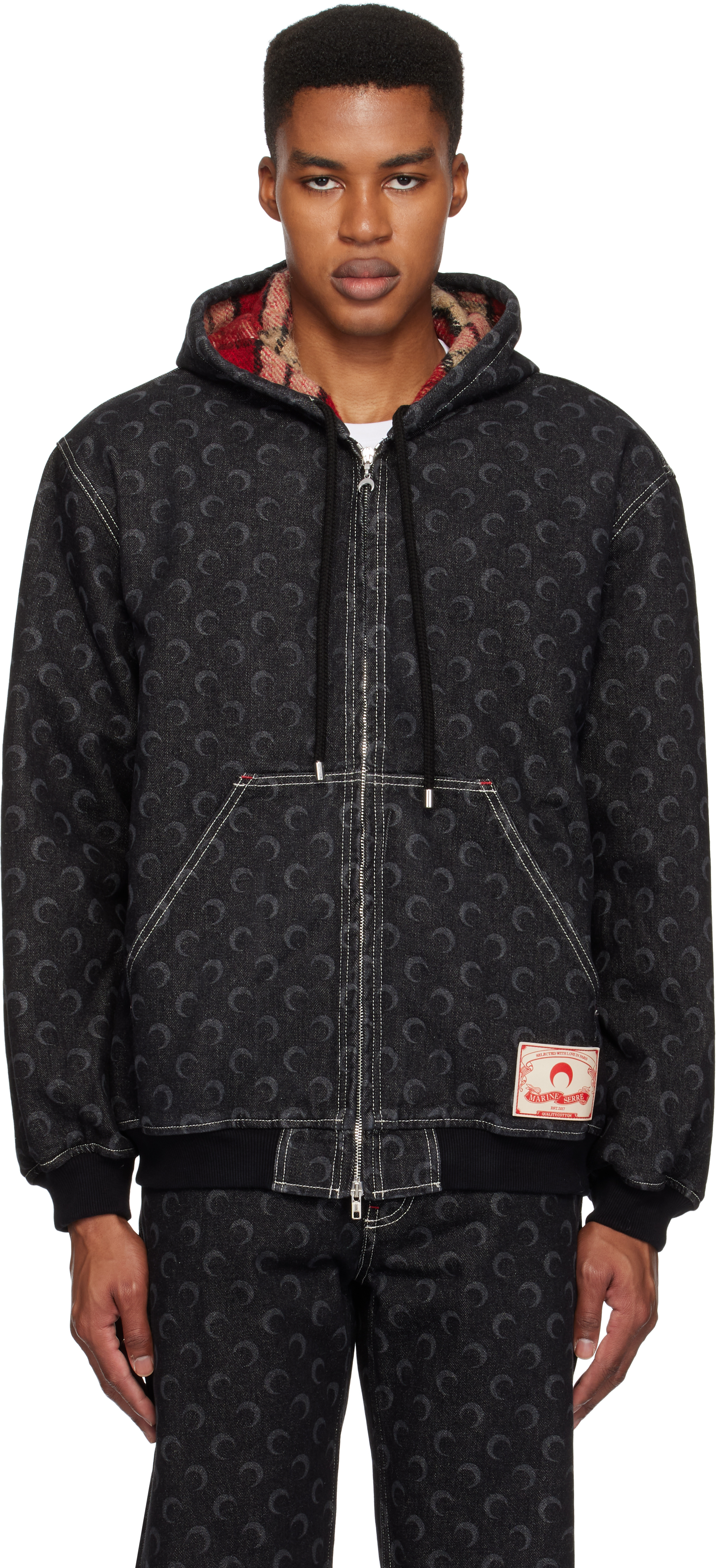 Black Moon Laser Padded Denim Jacket