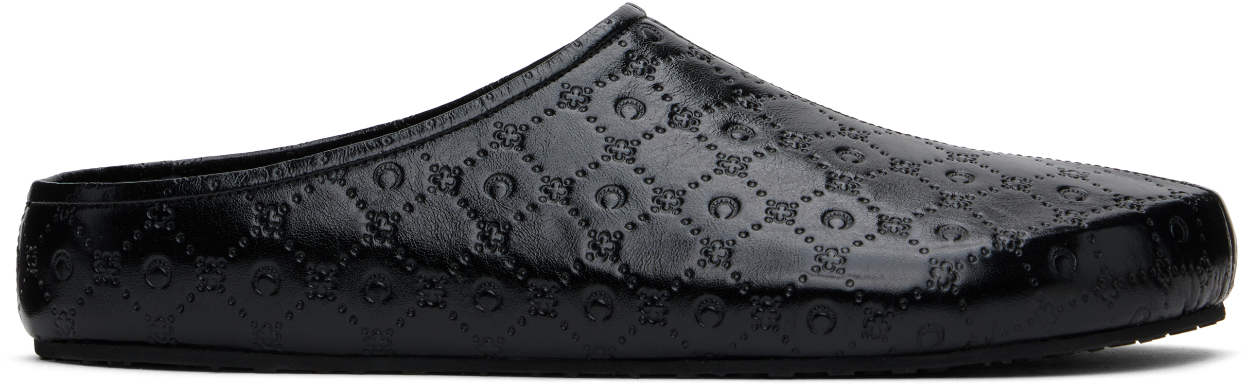 Black Moonogram Embossed Slip-on Loafers