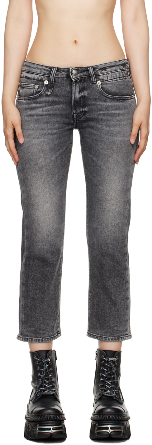 Shop R13 Gray Boy Straight Jeans In Vintage Grey