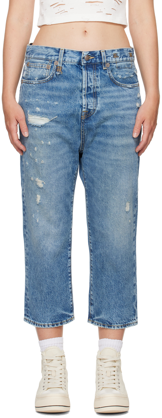 R13 Blue Tailored Drop Jeans In Bain