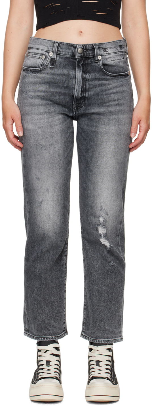 R13 Gray Boyfriend Jeans In Vintage Grey