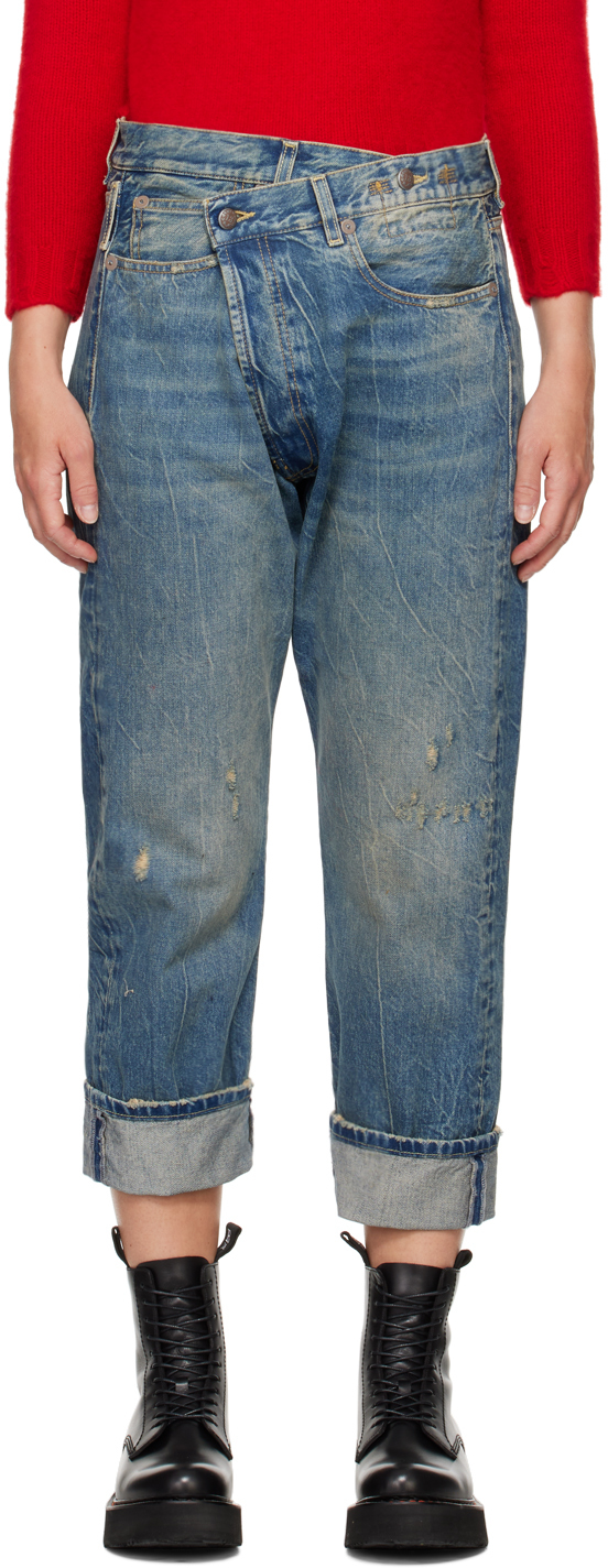 【関税込み】R13 SSENSE限定 ブルー Crossover ジーンズ R13: Blue Crossover Jeans | SSENSE