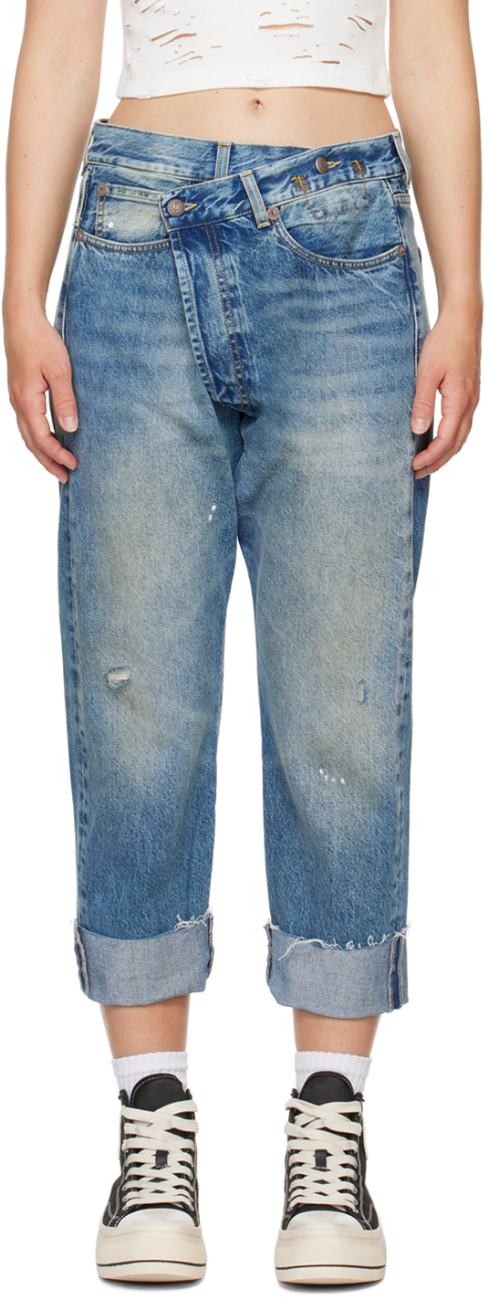 R13 Blue Crossover Jeans
