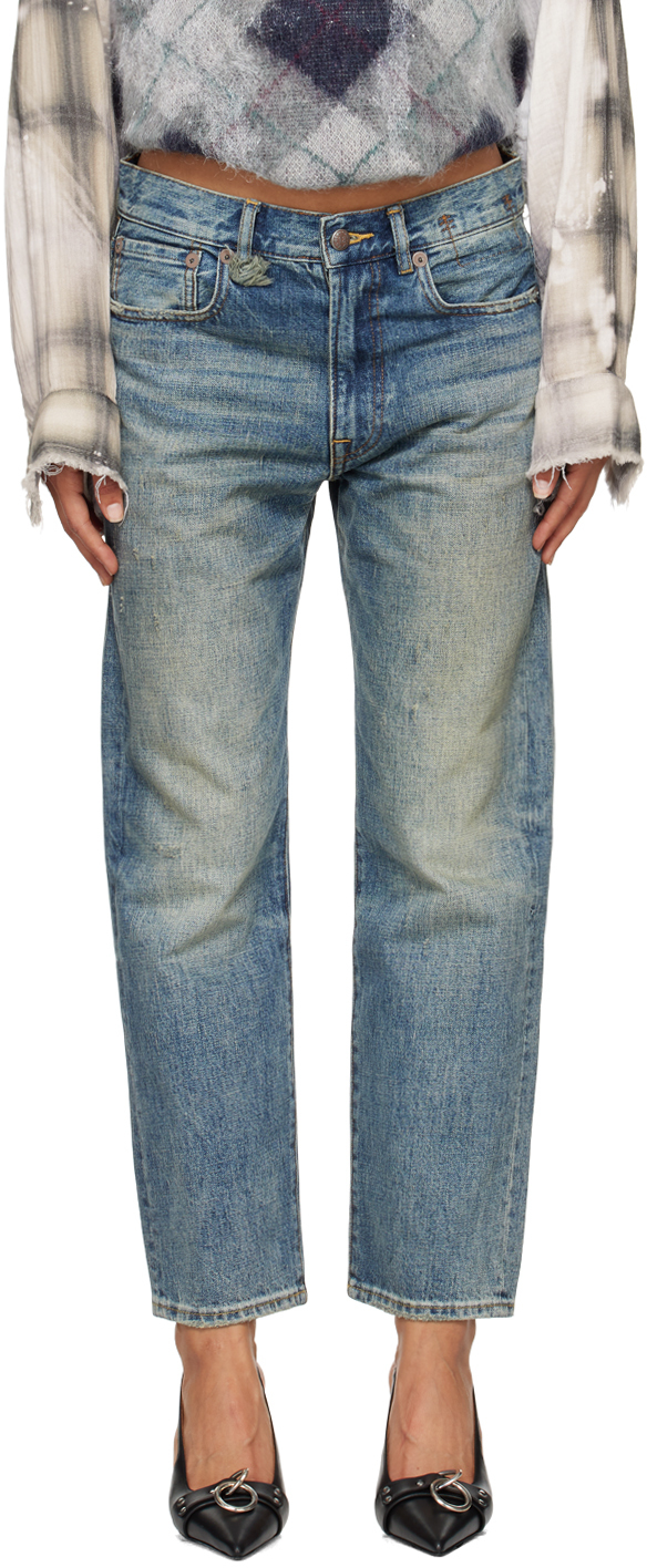 Shop R13 Blue Boyfriend Jeans In Clinton Blue