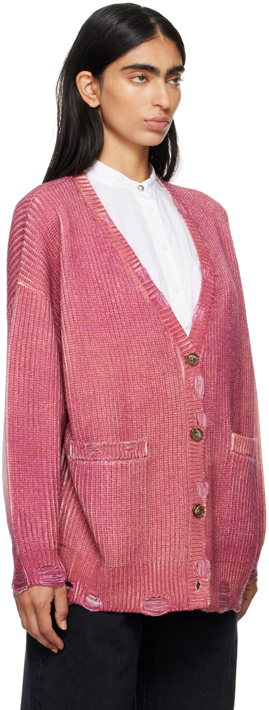 R13 Oversized Cardigan Raspberry Print In Raspberry Print