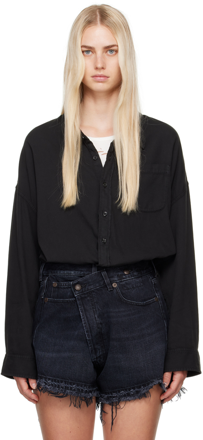 Black Crossover Bubble Shirt