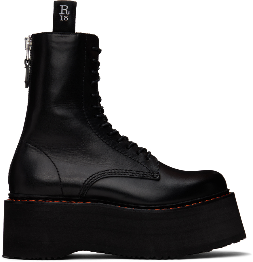 Shop R13 Black Double Stack Boots