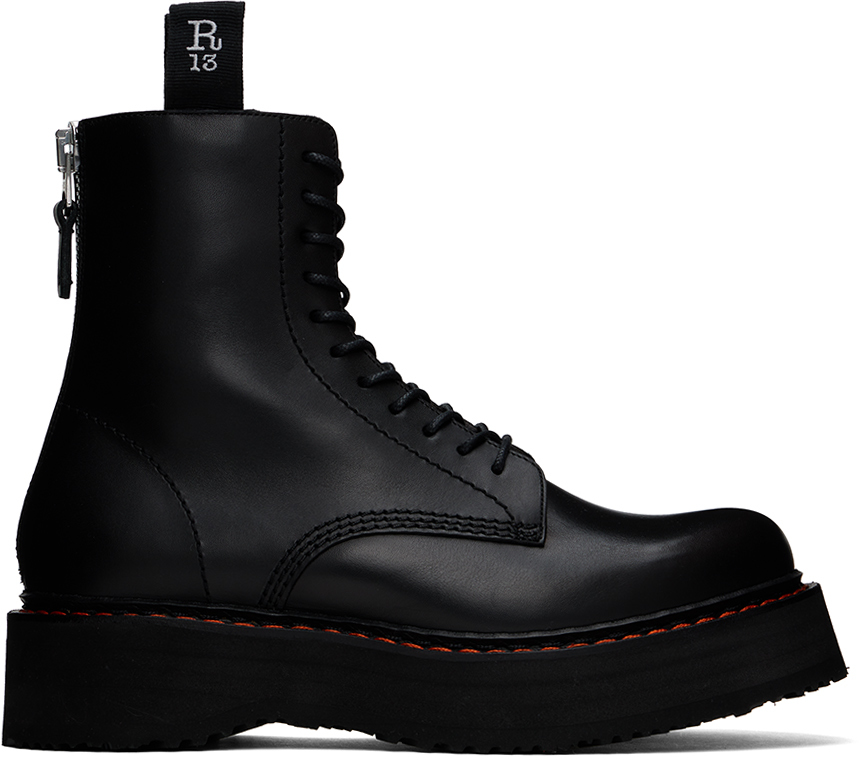 【関税込み】R13 ブラック Double Stack チェルシーブーツ r13-black-single-stack-boots.jpg