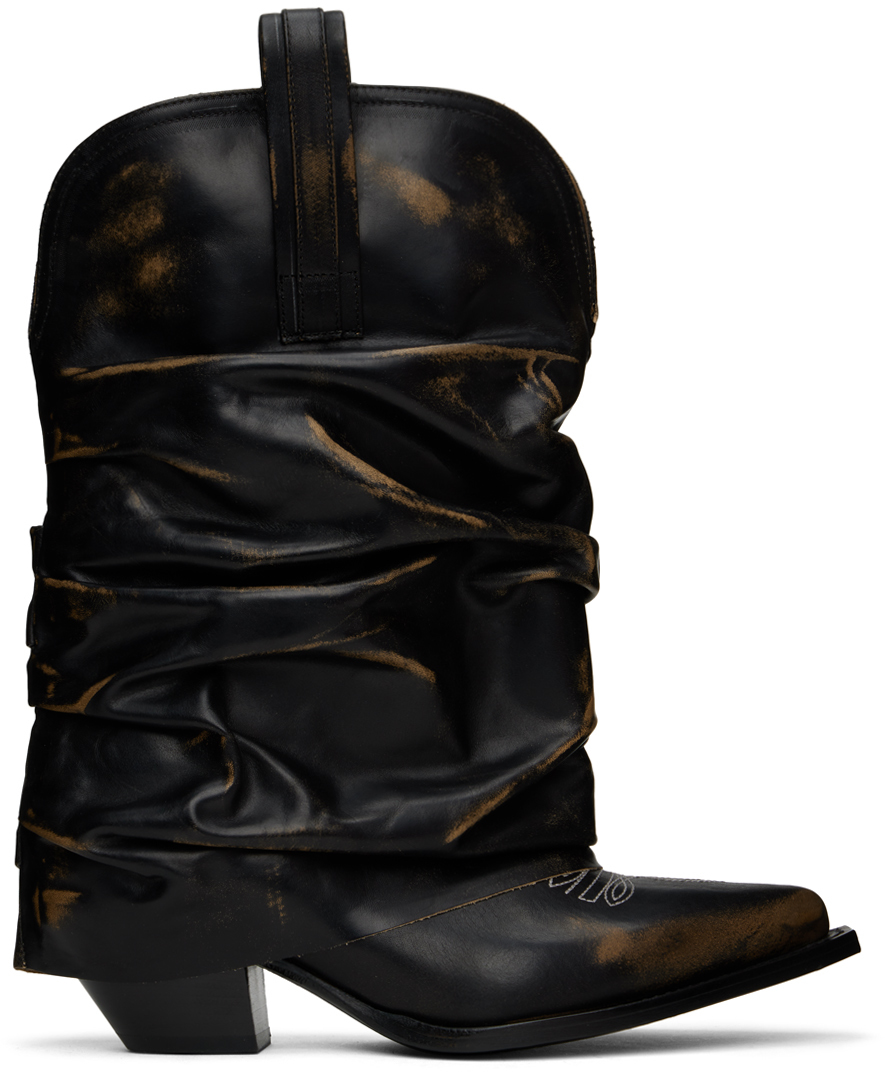 Black Low Rider Cowboy Boots
