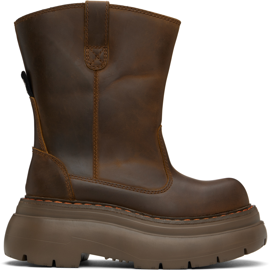 Brown Chunky Workwear Boots