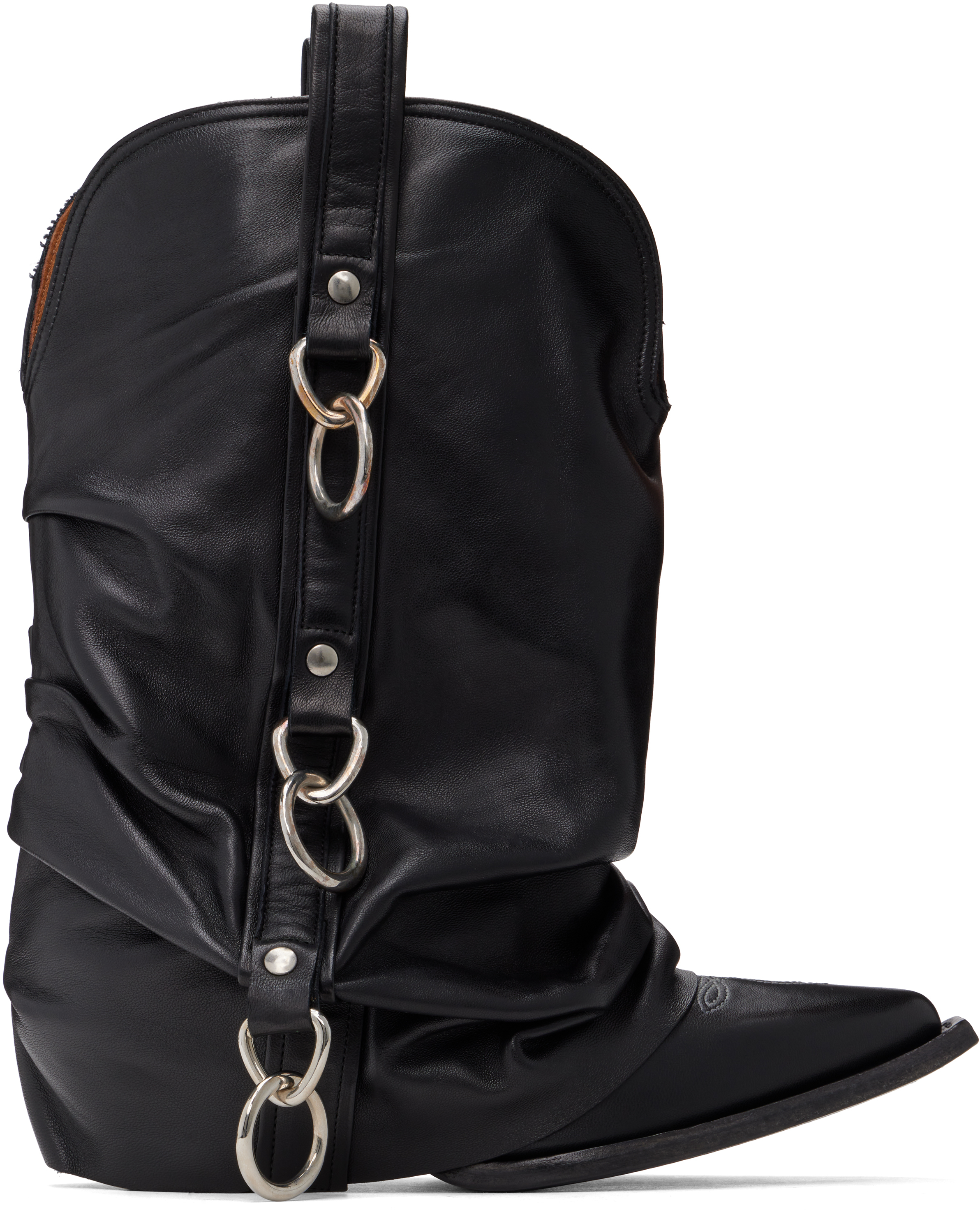 Shop R13 Black Harness Low Rider Cowboy Boots In Black With Harness