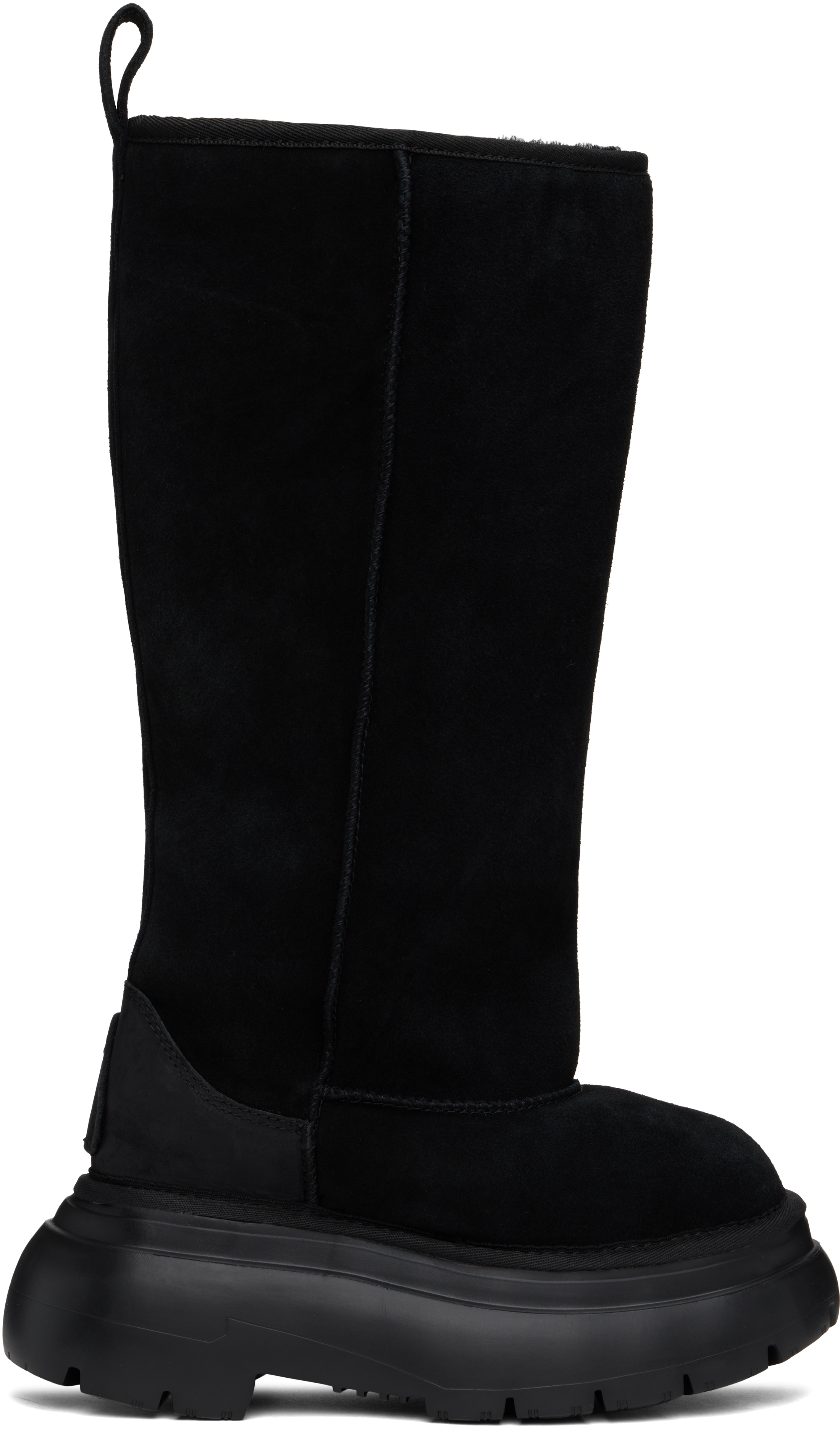 Black Tall Chunky Shearling Boots