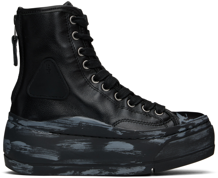 Black Tall Leather Kurt Sneakers