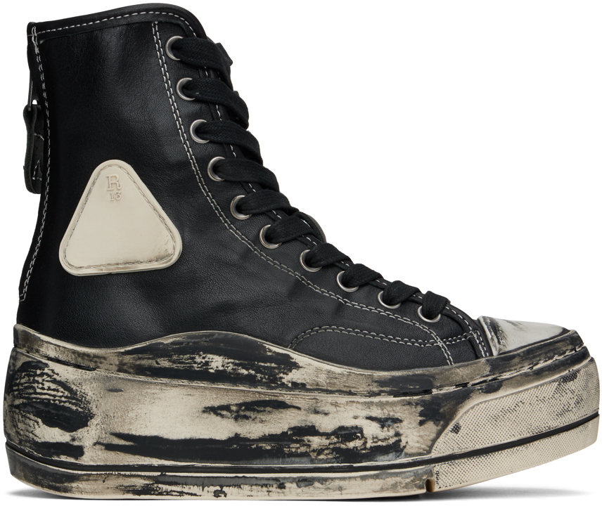 Black Tall Leather Kurt Sneakers