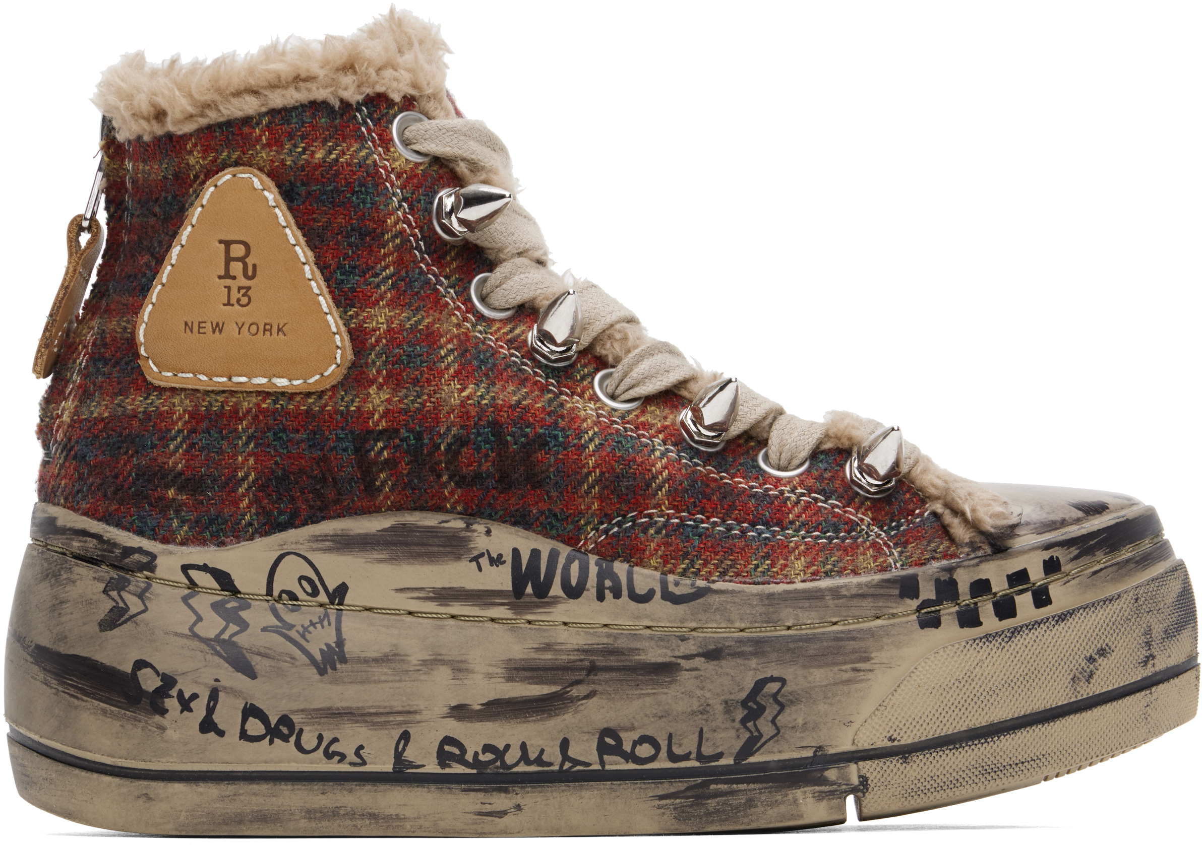 R13: レッド Kurt ハイカットスニーカー | SSENSE 日本 