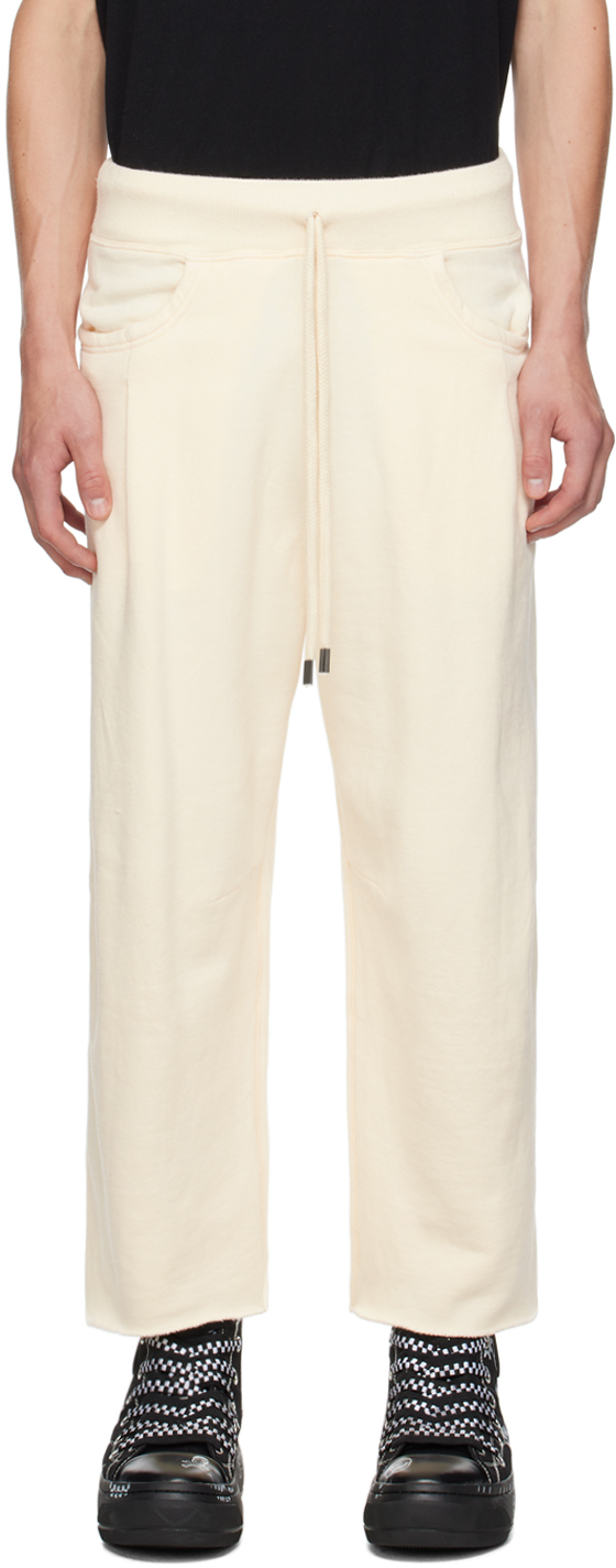 Off-White Cropped Pleated Sweatpants