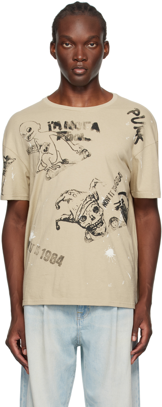 【関税込み】R13 ベージュ 'Fuckers' Boy Tシャツ R13 メンズ tシャツ | SSENSE 日本