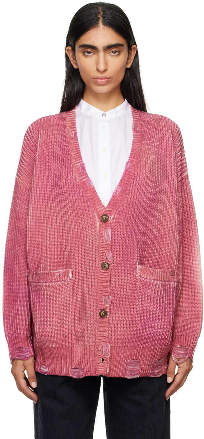 r13 pink oversized cardigan