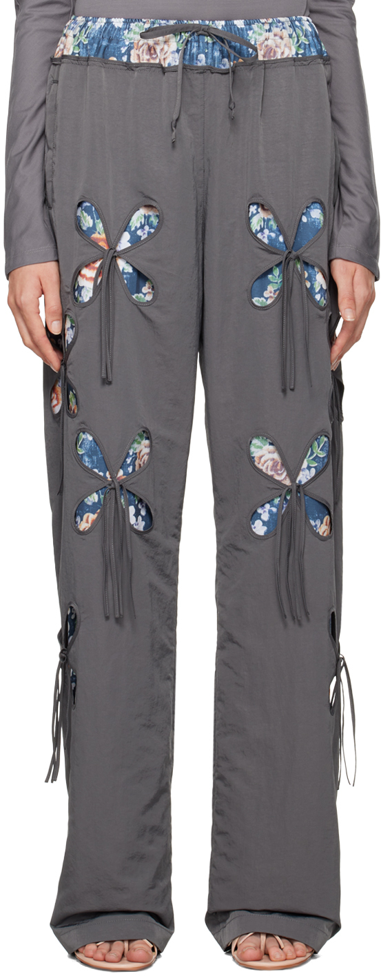 Shop J.kim Gray Petal Track Pants In Grey