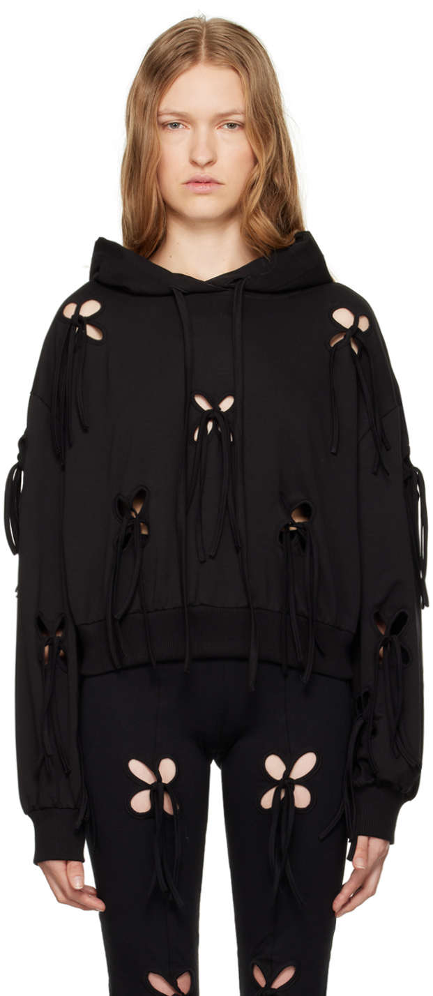 Shop J.kim Black Petal Hoodie