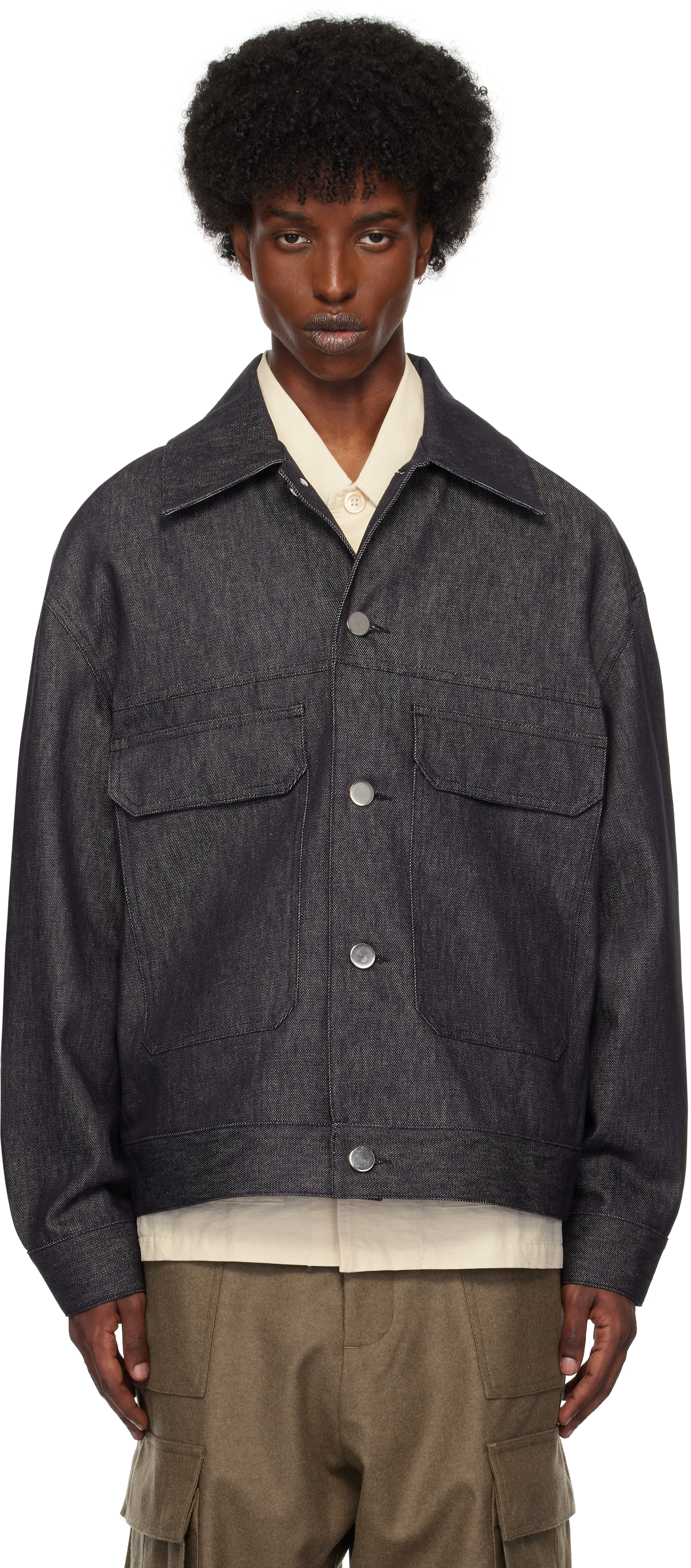 Navy Denim Workwear Jacket