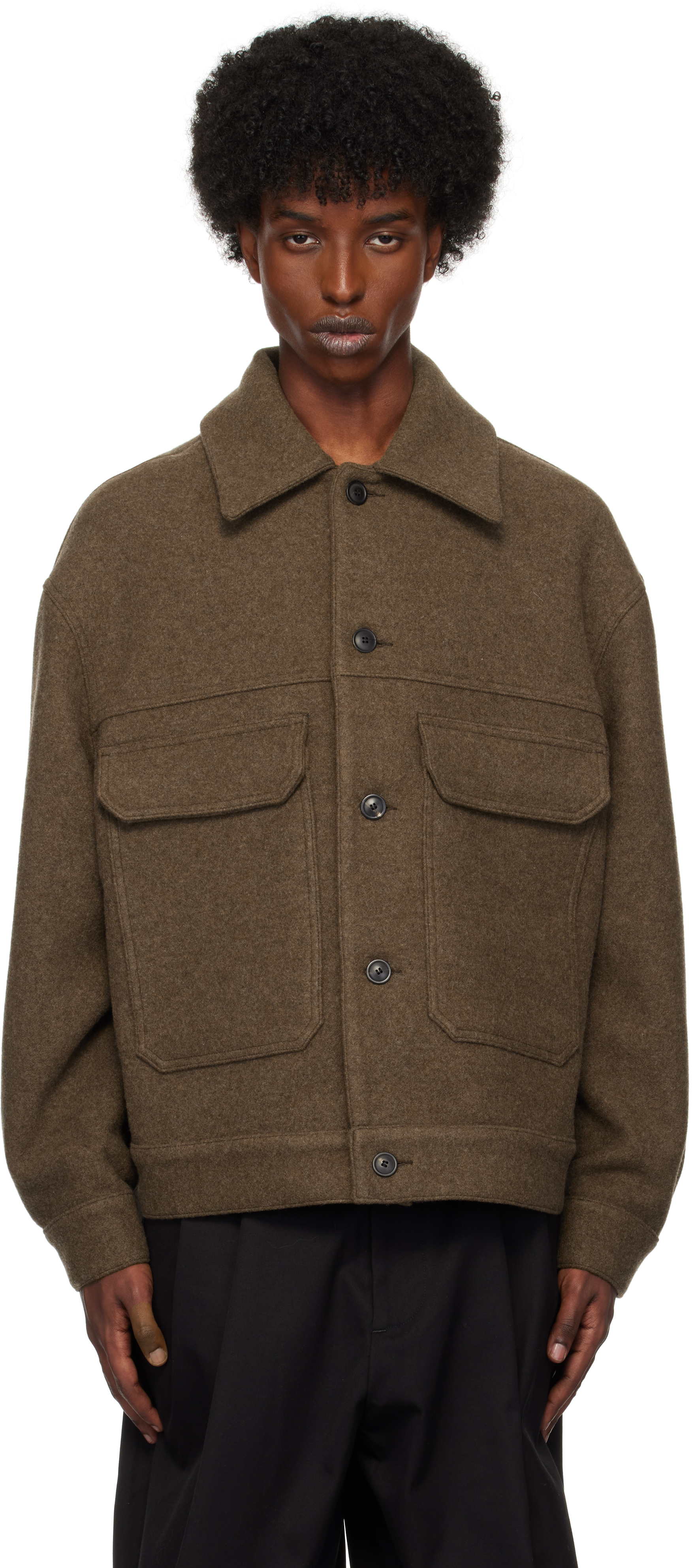 Taupe Wool Cashmere Workwear Jacket